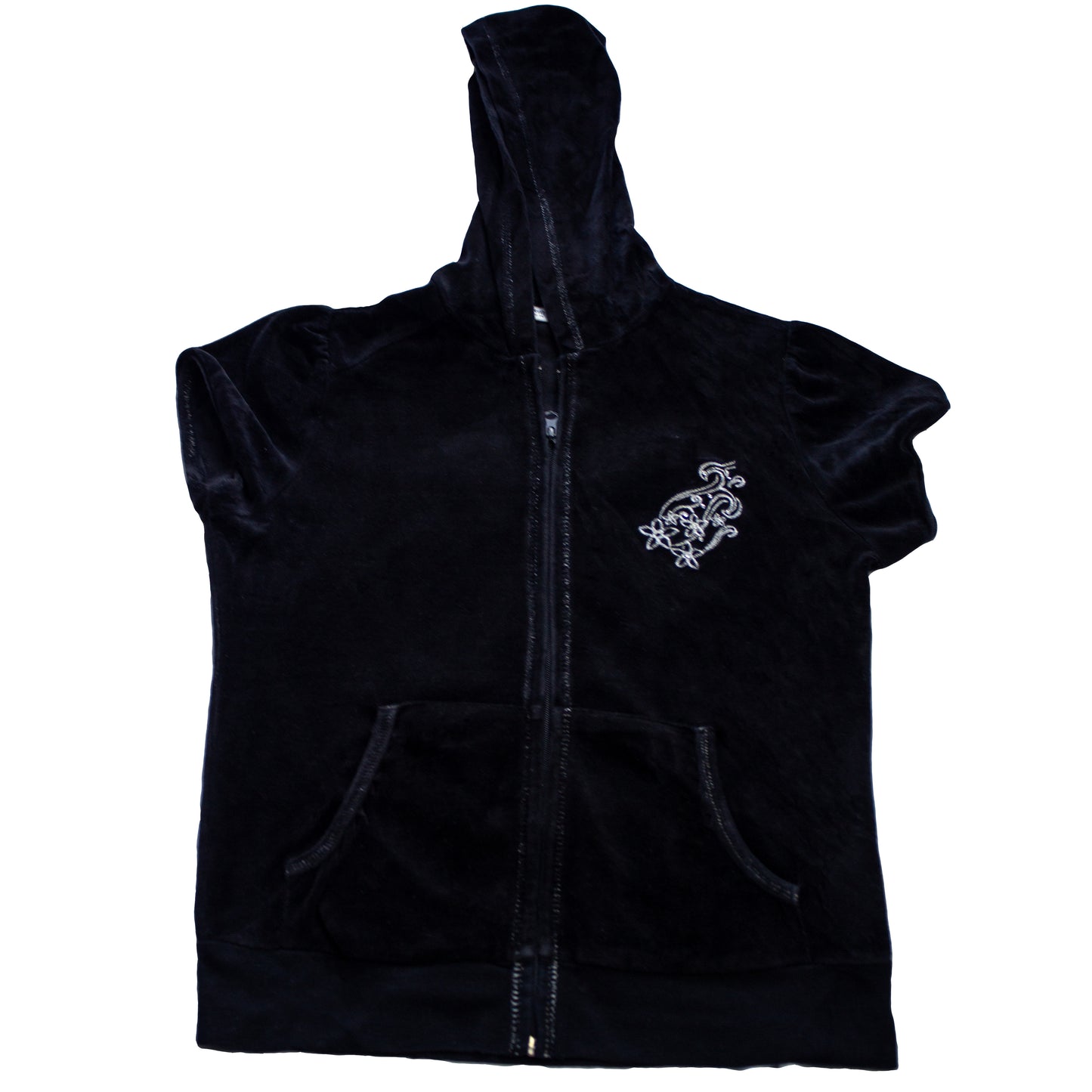 Polera sin mangas tipo terciopelo-(Talla S)