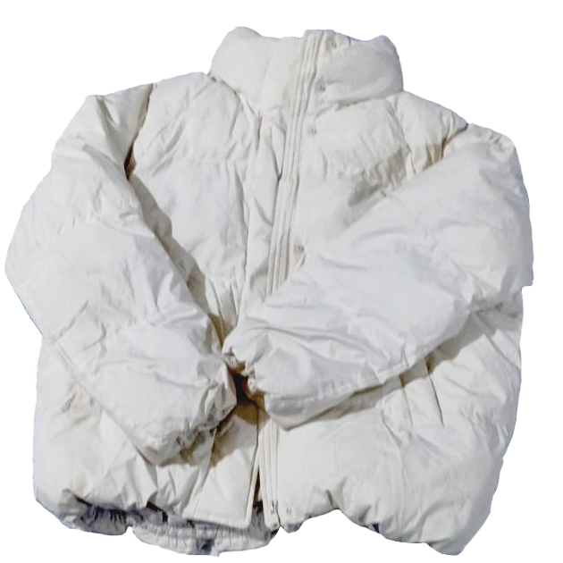 Casaca acolchada blanca tipo puffer – Talla M/