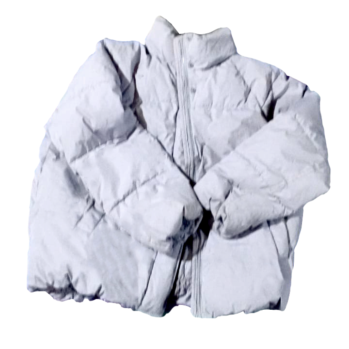 Casaca acolchada blanca tipo puffer – (Talla M)