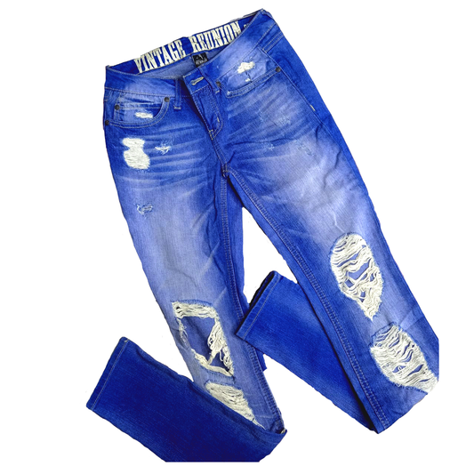 Jean Rewash azul desgastado con roturas – (Talla S)