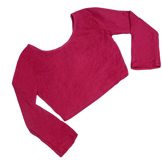Top manga larga burdeo con tirantes en la espalda – (Talla S/M)