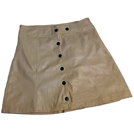 Falda de cuerina beige "Sweet Love" – (Talla S)