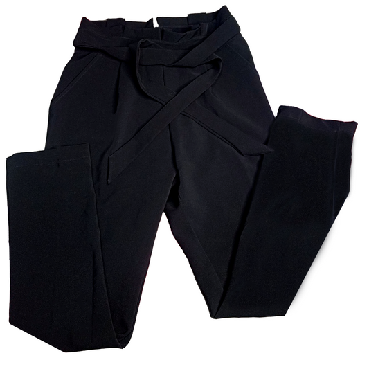 Pantalón tipo Sastre formal negro con lazo – (Talla M)