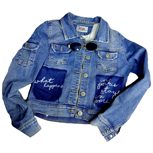 Casaca Jean "PILAR"con estampado (Talla M)
