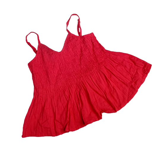 Top rojo con tirantes y elástico en el busto – (Talla XS)