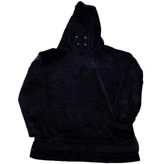 Hoodie velvet negro "DUNES" – (Talla XS)