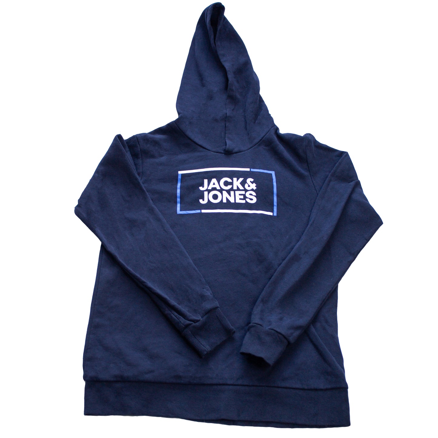 Polera   "JACK & JONES" Azul Marino con estampado-(Talla S)
