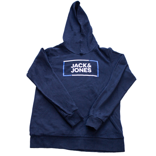 Polera   "JACK & JONES" Azul Marino con estampado-(Talla S)